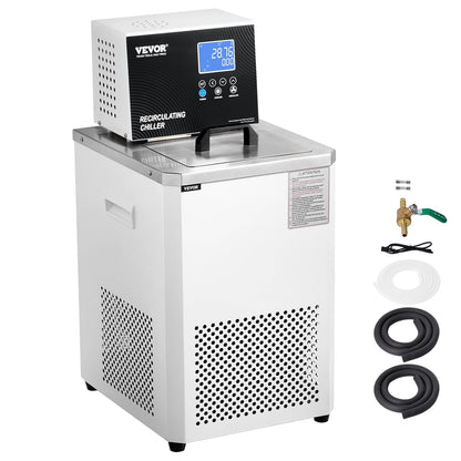 Laboratoriumkoeler – Circulatiekoeler – Koelcirculator – Waterkoeler – Koelmachine – 6L 304 Roestvrij Staal – Temperatuurbereik -5 Tot 100 °C Met LCD-Display