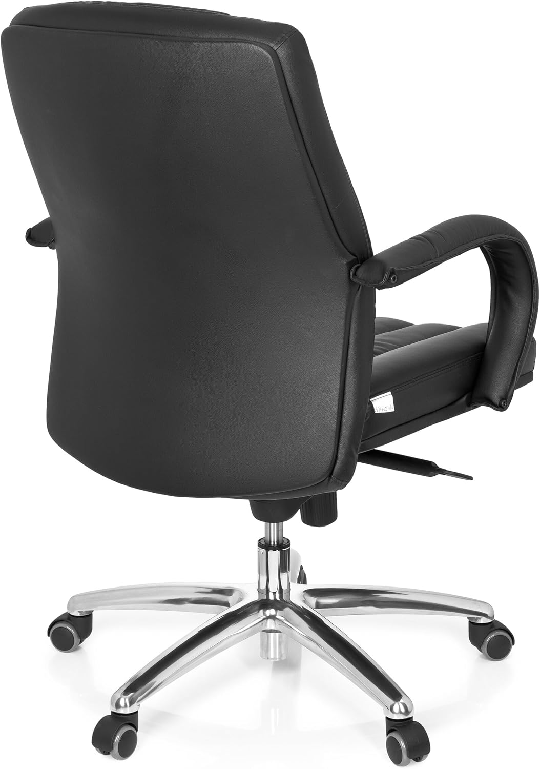 hjh OFFICE 724250 XXL G 100 managersstoel, kunstleer, zwart, bureaustoel, draaistoel gevoerd, lage rugleuning, tot 150 kg belastbaar