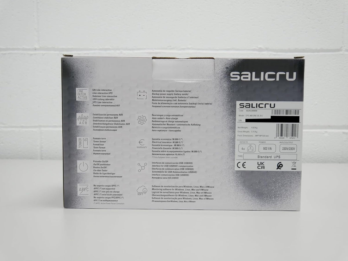 Salicru SPS 900 ONE BL IEC – 900 VA Line-interactive Uninterruptible Power Systems (UPS) (Socket type IEC)