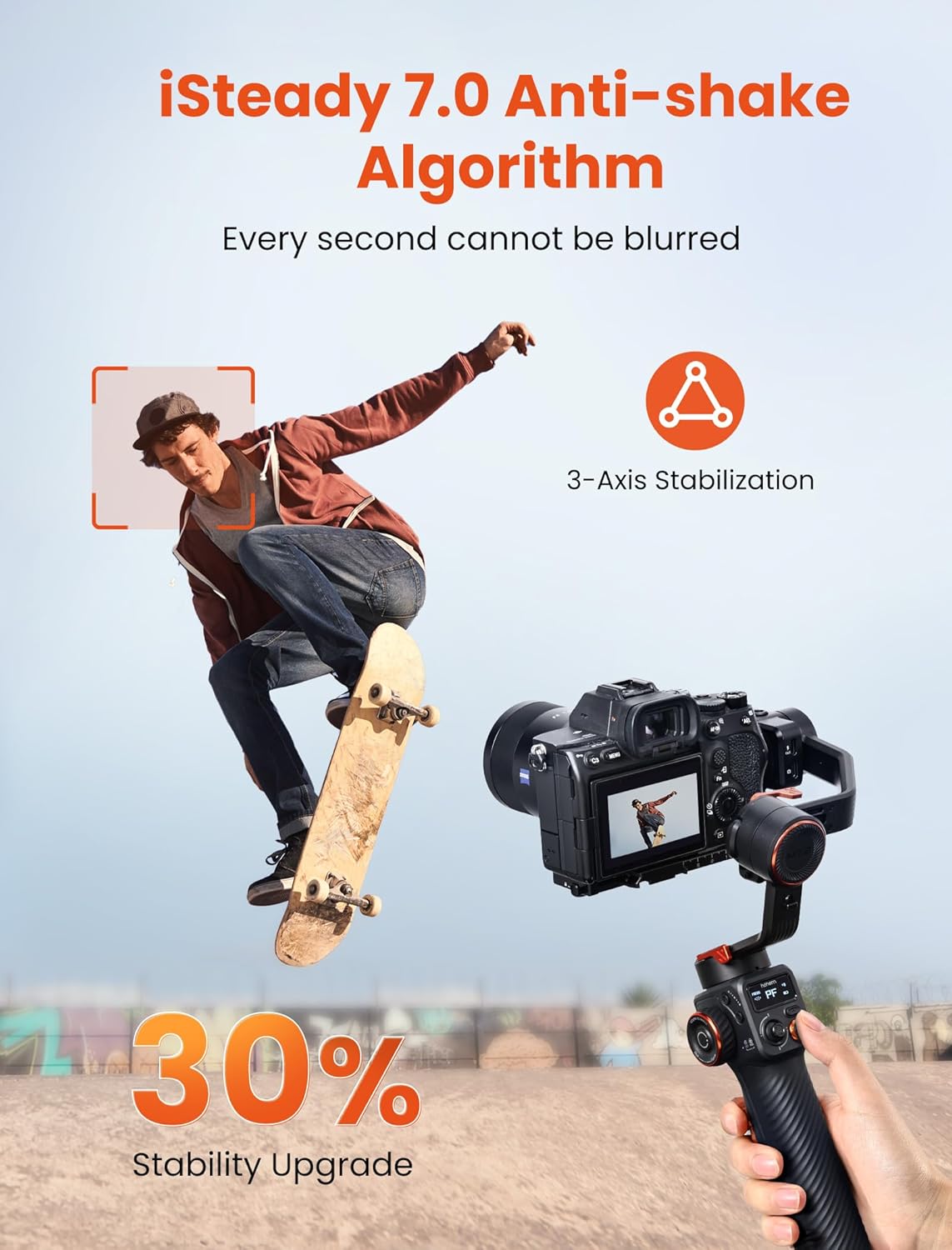 hohem iSteady MT2 3-assige gimbalstabilisator voor spiegelloze/zak/actiecamera en smartphone, OLED-display, 1,2 kg max. laadvermogen