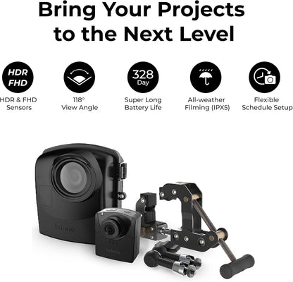 Brinno BCC2000 bouwplaatsen time-lapse-camera 1080P HDR met behuizing en klem