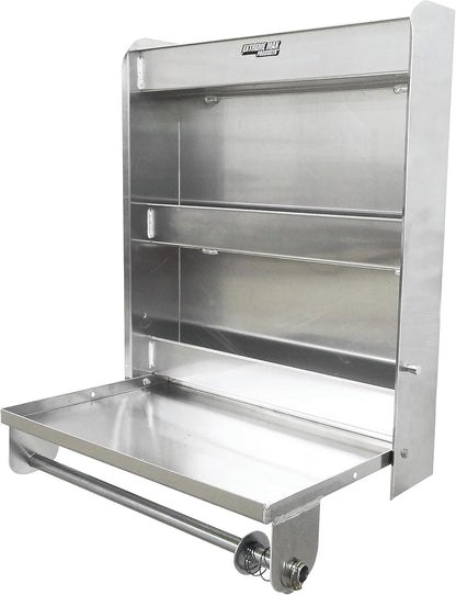 Extreme Max 5001.6049 Aluminium Stationskast Flip-Out Werklade met Papier Handdoekenrek Organizer voor Afgesloten Race Trailer Winkel Garage Opslag