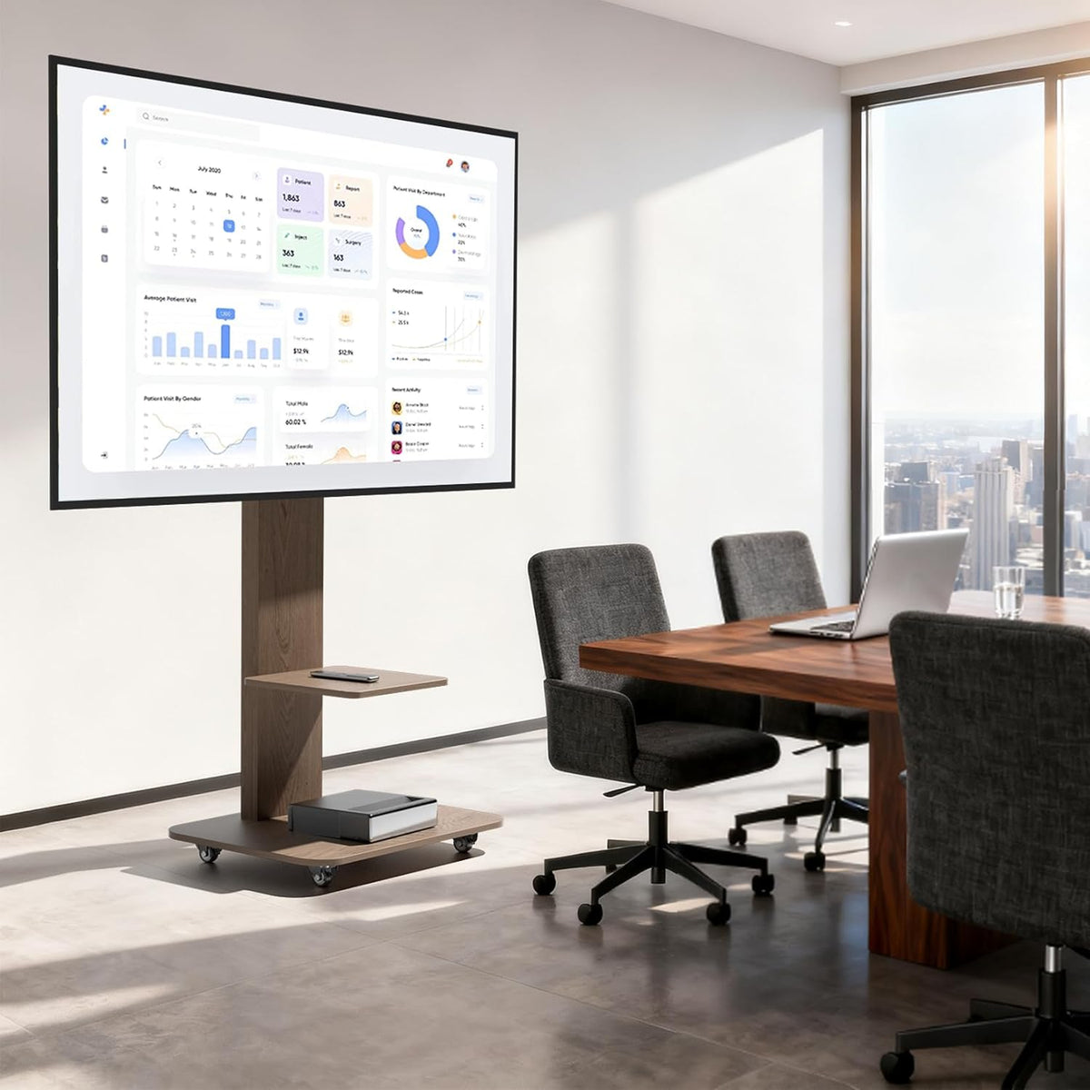 Oprolbare Tv Standaard – Tv Statief – Televisiestandaard – Schermstandaard – Tv Steun – Flexibele Plaatsing – Geschikt Voor Thuis En Kantoor