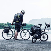 Fietstas - Fietstassen - Dubbele Fietstas - Multifunctioneel Bagagedragertas - Scheurvast - Grote Bagagetassen - met Regenhoes - 75L - PVC - Zwart