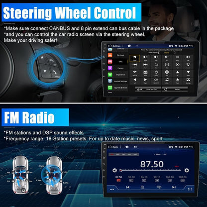Android 15 2 Din Radio Navigatie voor VW Touran 2003-2010: [Ingebouwde CarPlay/Android Auto/GPS]-10.1 Duim IPS Touch screen-DAB/Bluetooth 5.0/Stuurbediening/MirrorLink/WiFi/4G