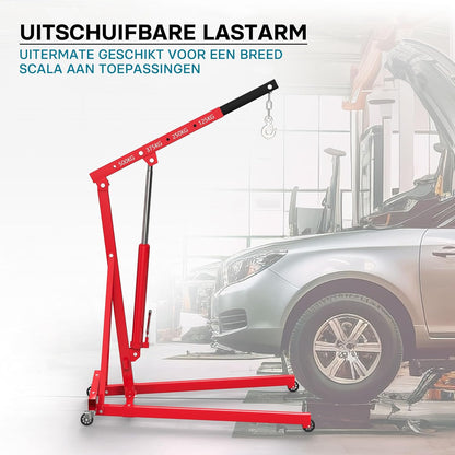 Workshop jack for loads up to 500 kg - motor block jack with support arm of 830-1280 mm - load crane