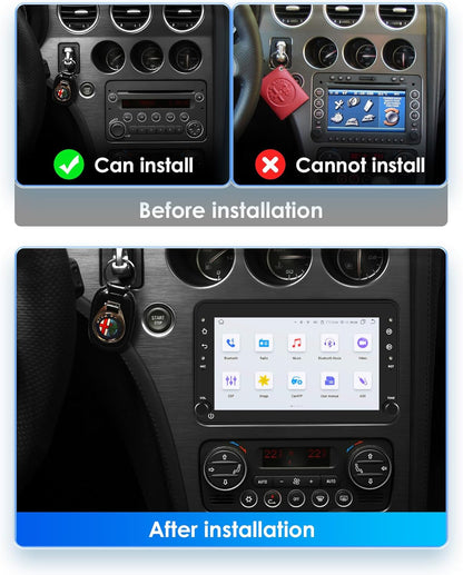 Hizpo Android 13 autoradio compatibel met Alfa Romeo 159 Alfa Romeo Spider Alfa Romeo Brera, 7-inch touchscreen, met CarPlay Android automatische Bluetooth 4G LTE RDS DSP
