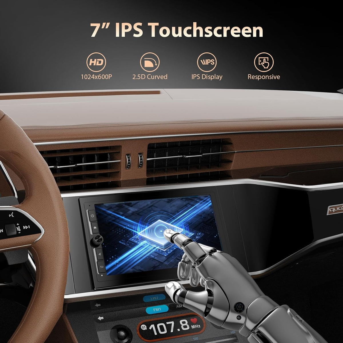 Haudio 7 Inch DAB Autoradio met Apple Carplay & Android Auto, 2 DIN IPS Touchscreen Stereo met Achteruitrijcamera,Bluetooth Luidspreker met DSP, Spraakbediening, FM/AM/RDS/SWC, Geschikt voor alle Auto