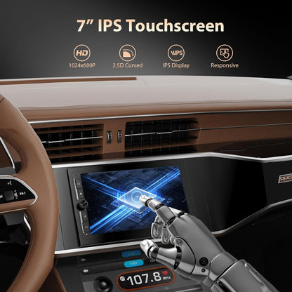 Haudio 7 Inch DAB Autoradio met Apple Carplay & Android Auto, 2 DIN IPS Touchscreen Stereo met Achteruitrijcamera,Bluetooth Luidspreker met DSP, Spraakbediening, FM/AM/RDS/SWC, Geschikt voor alle Auto