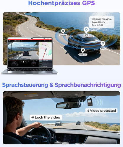 VIOFO A119M Pro 4K HDR Mini dashcam auto met CPL, Wi-Fi 6 & GPS autocamera voorzijde met STARVIS 2, spraakbesturing en spraakweergave, nachtzicht 2.0, gebufferde parkeermodus, 1,5 inch lcd-scherm