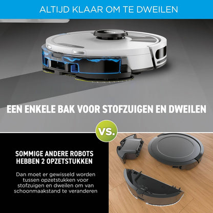 Robotstofzuiger – Robotdweil – Automatische Stofzuiger – Dweilrobot – Vloerreiniger – 360° LiDAR Mapping – Anti Hair Wrap Borstels