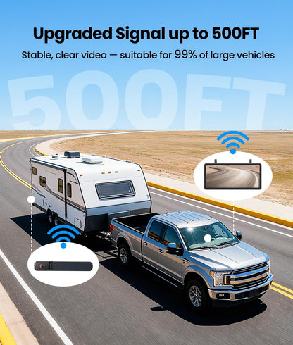 AUTO-VOX Draadloze achteruitrijcamera op zonne-energie: 7,2 inch HD-display, split-screen, dubbele antenne, installatie 3 minuten, nachtzicht 1080p, DVR - achteruitrijcamera voor auto, vrachtwagen