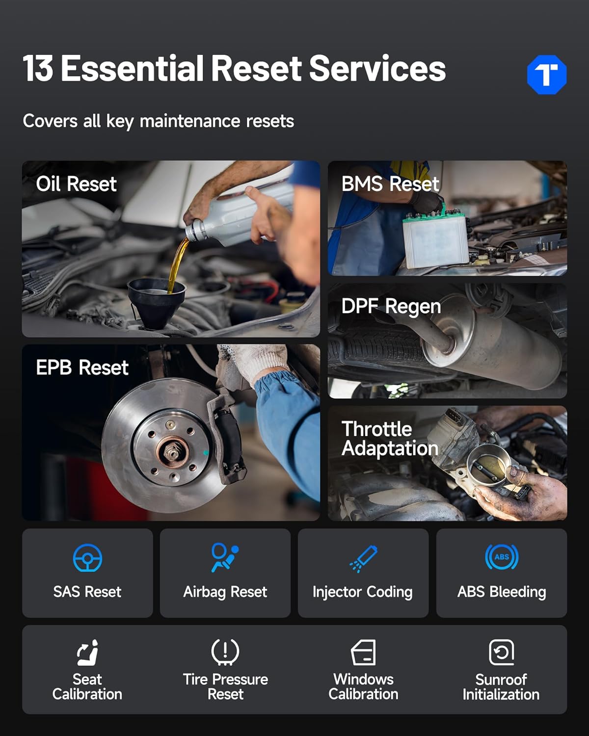 OBD2 Scanner – Auto Diagnose Tool – Foutcode Lezer – Vehicle Scanner – Bluetooth Scanner – Bidirectionele Communicatie – AI-Assistent met 13+ Servicefuncties
