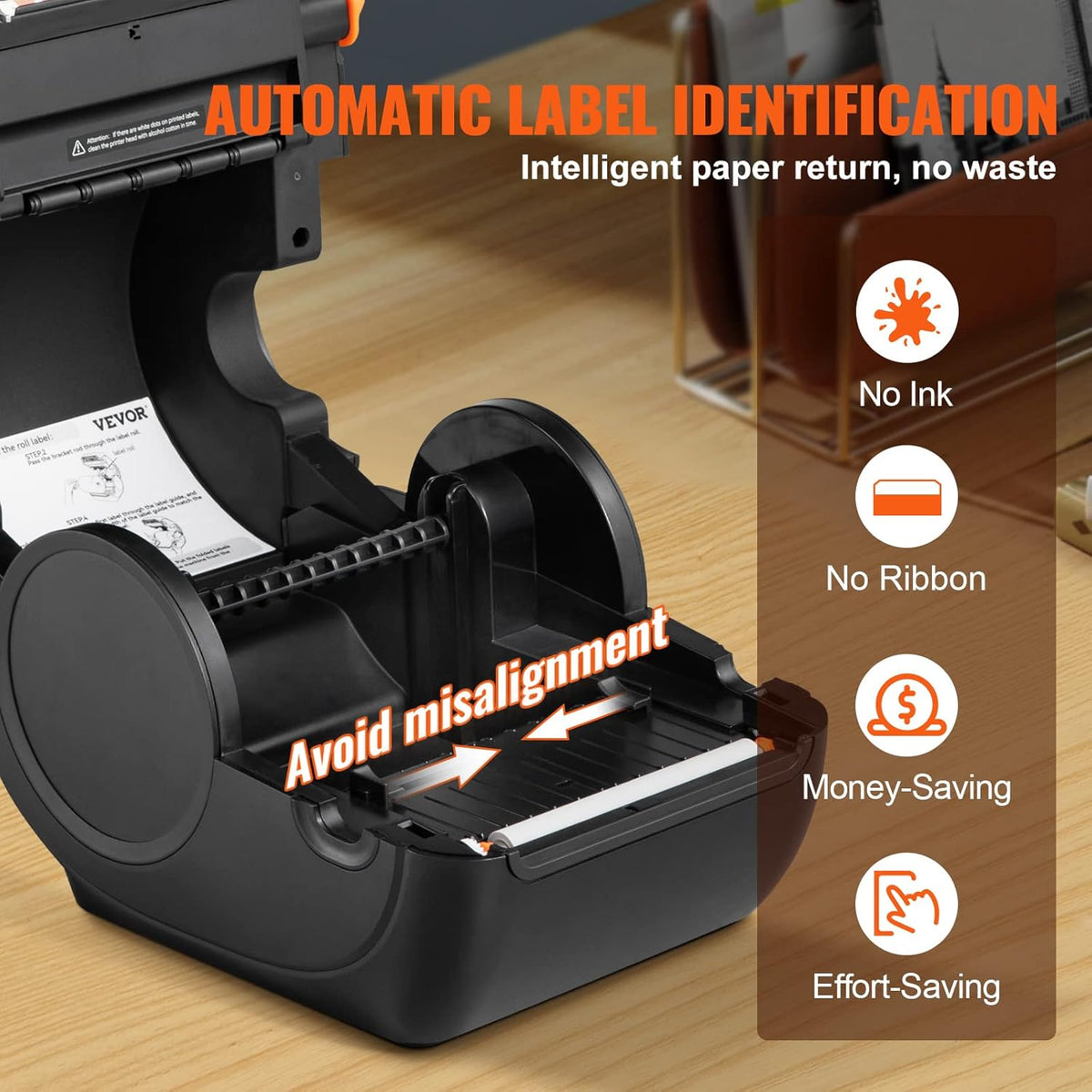 VEVOR Bluetooth labelprinter, HD (300DPI) DHL labelprinter, automatische herkenning van etiketten, ondersteunt Windows/MacOS/Linux/Chromebook, geschikt voor Amazon, Ebay, Etsy, enz