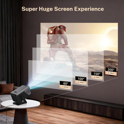[Native 1080P/2000 ANSI/KI-spraakassistent] Smart Beamer met Android 14 OS 4K-ondersteuning, X7-projector met Hi-Res Audio KI Auto Focus & Keystone/Wi-Fi 6&Bidirectioneel Bluetooth 5.4/200" display