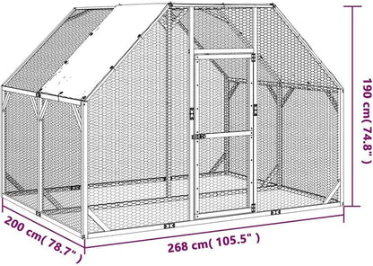 vidaXL Chicken coop 268x200x190cm impregnated solid pine wood - QUORE