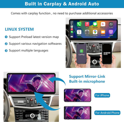 Autoradio 12,3 Inch Touchscreen – Multimedia Systeem – Navigatie Systeem – Inbouwradio – Carplay Android Auto – Draadloze Apple CarPlay – MirrorLink Ondersteuning