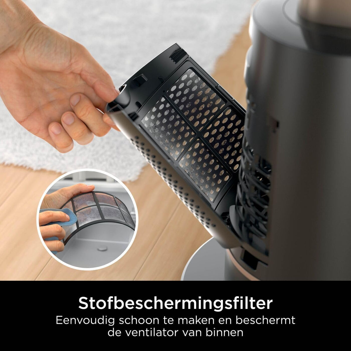 Shark TurboBlade Bladeless Tower Fan, hoge snelheid in meerdere richtingen, projecteert lucht tot 20 meter, stil, 10 snelheden, draaien, 180° oscillatie, afstandsbediening, timer, Houtskool TF200SEU