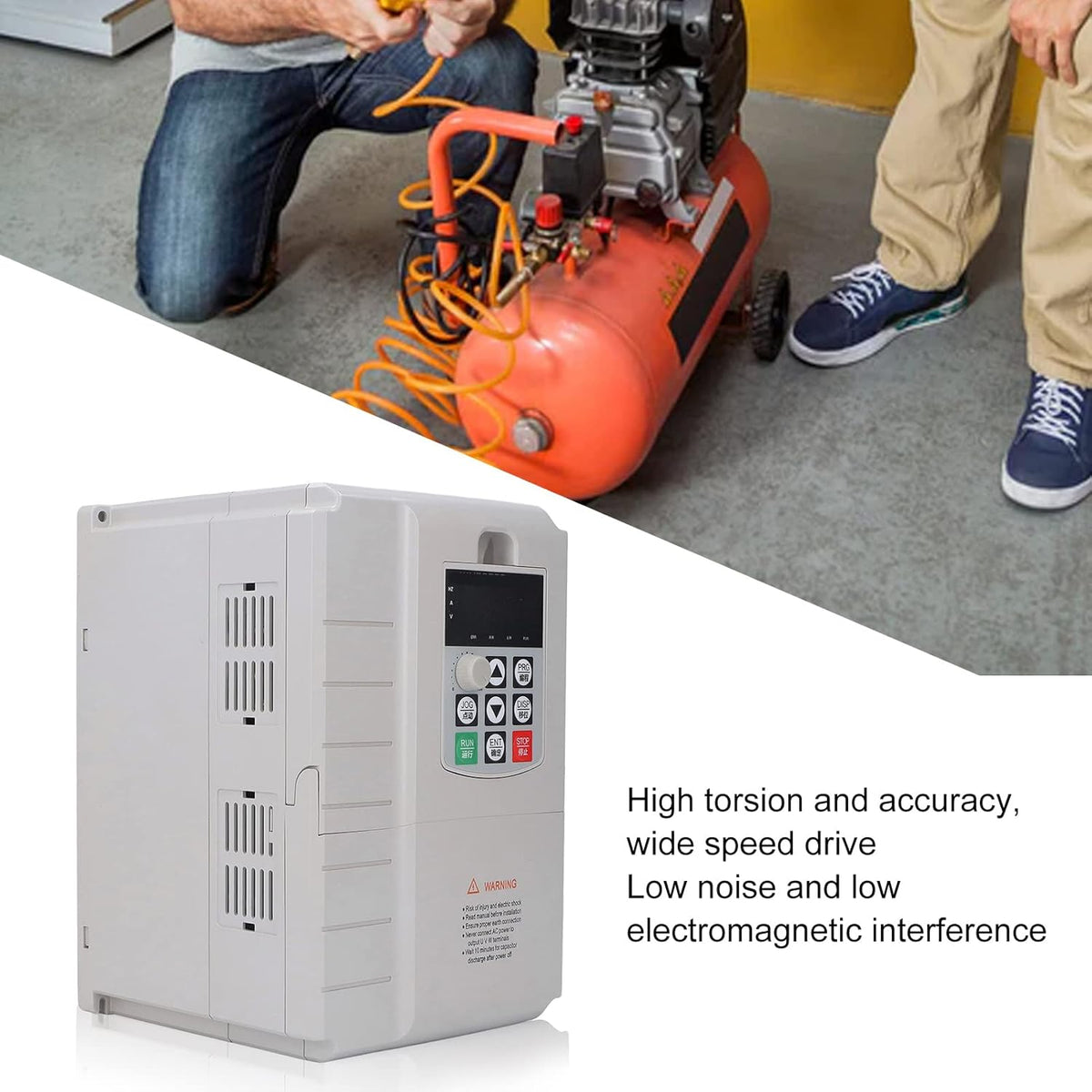 Aandrijving met Variabele Frequentie, 7.5KW VFD-omvormer Frequentieomvormer Eenfasige 220V-ingang 3-fase 380V-uitgang Motoromvormer voor Motorsnelheidsregeling