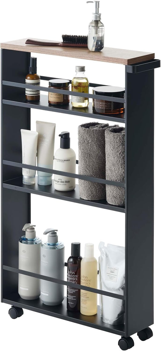YAMAZAKI Slanke trolley met handgreep - Tower - zwart