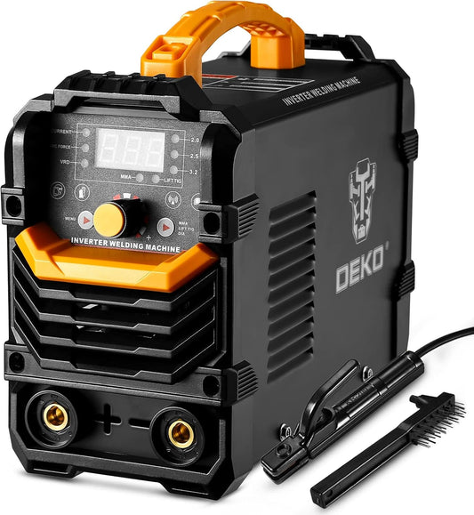 MMA elektroden lasapparaat 160A 220V: DEKO 2-in-1 inverter lasapparaat MMA/Lift TIG, IGBT lasmachine, ARC Welder, Hot Start, antistick, LCD-display, compact en draagbaar, zwart, geel