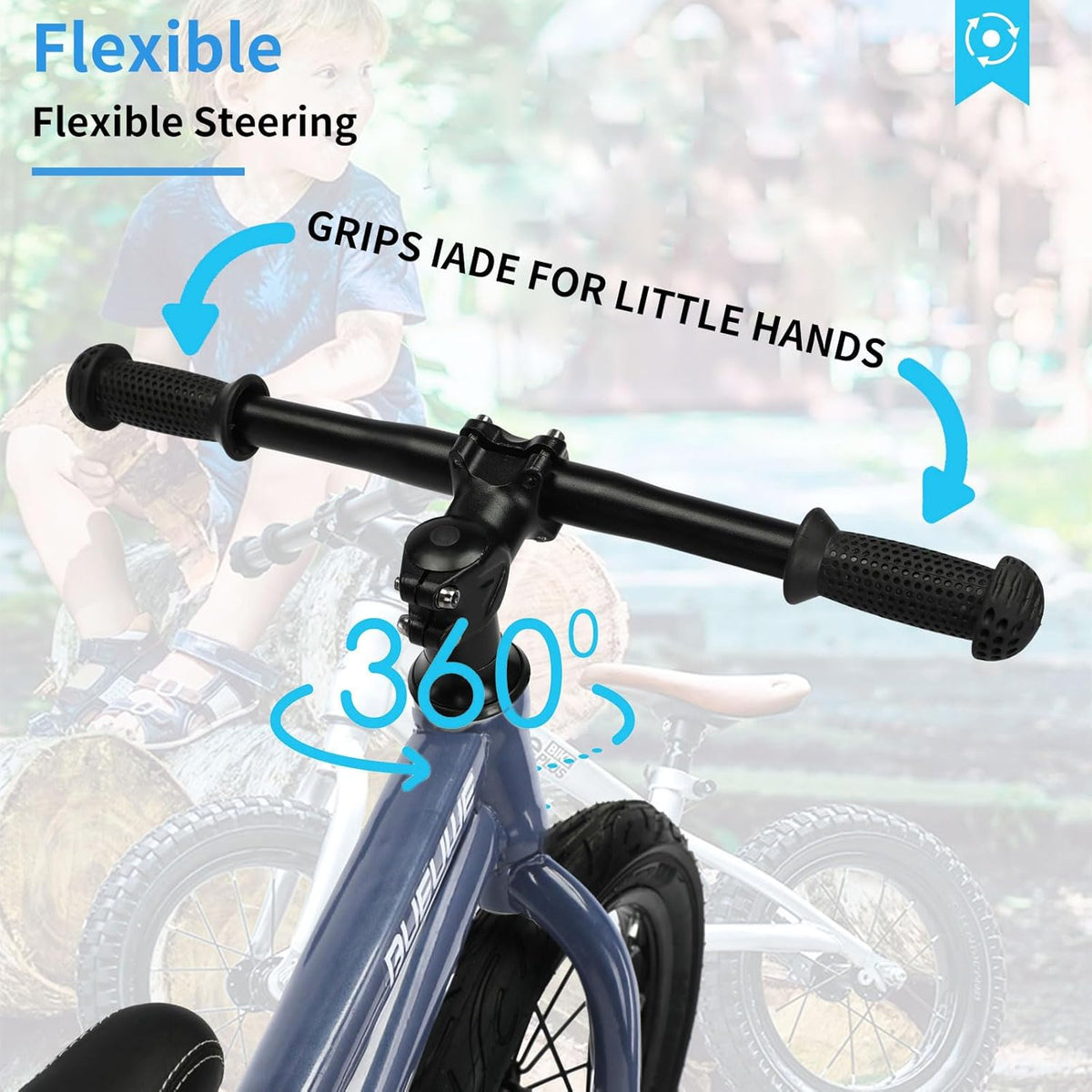 16 inch Loopfiets voor 4-8 Jarige Jongens en Meisjes - Lichtgewicht Koolstofstalen Frame, Verstelbare Stoel, Luchtbanden