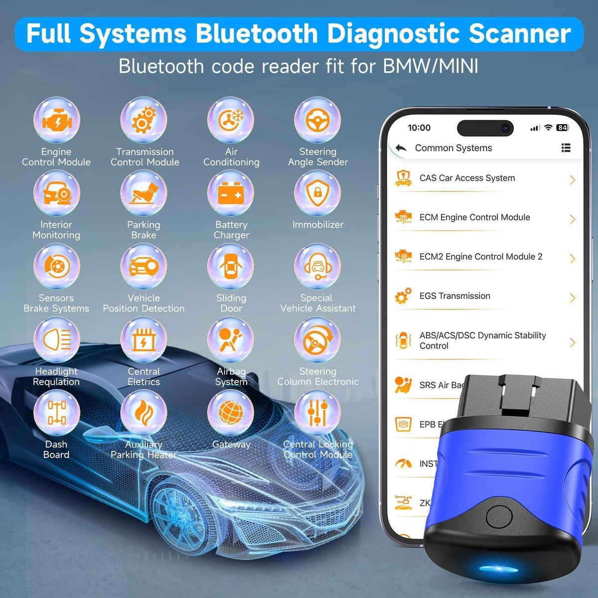 AUTOPHIX OBD2 Blutooth Scanner alle systeem OBD2 Bluetooth Adapter