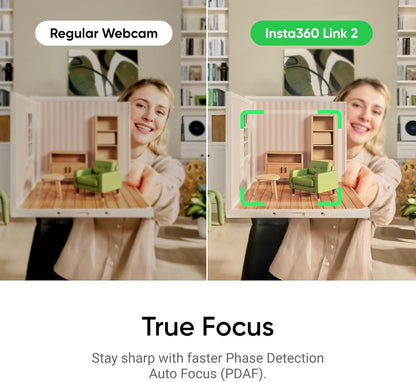 Insta360 Link 2 Arctic White - PTZ 4K webcam voor pc/Mac, 1/2" sensor, AI-tracking, HDR, AI-ruisonderdrukkende microfoon, gebarenbediening voor streaming, videogesprekken, gaming, werkt met zoom