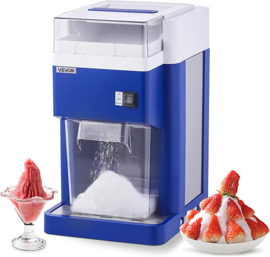VEVOR Commerciële ijsscheermachine, sneeuwegelmachine, 1,8 l, fijn en luchtig met 300 W motor en roestvrijstalen messen, commerciële ijscrusher voor dessertwinkels, familiebijeenkomsten, restaurant