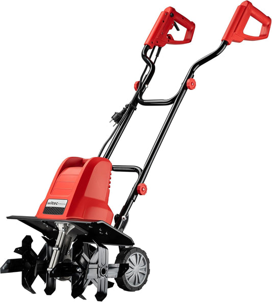 Wiltec elektrische tuinfrees 1500 W, grondfrees met 400 toeren per minuut, grondfreesmachine met 220 mm werkdiepte, bodemfrees voor tuinwerkzaameden, freesmachine voor tuin en grond, cultivator
