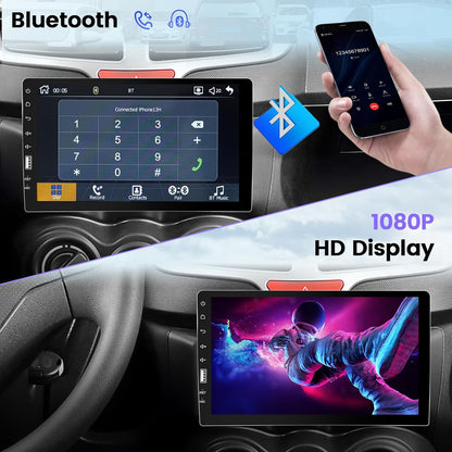 Hikity Autoradio 1 Din mit Apple Carplay Android Auto Auto Radio Touch Display mit 9 Zoll Bildschirm Mirror Link FM USB SWC Autotadio Bluetooth mit Rückfahrkamera