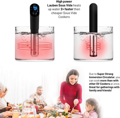 Lauben Sous Vide Stick SV01 Precisiekooktoestel, 1200 W, professionele vacuüm-dompelthermostaat voor thuis