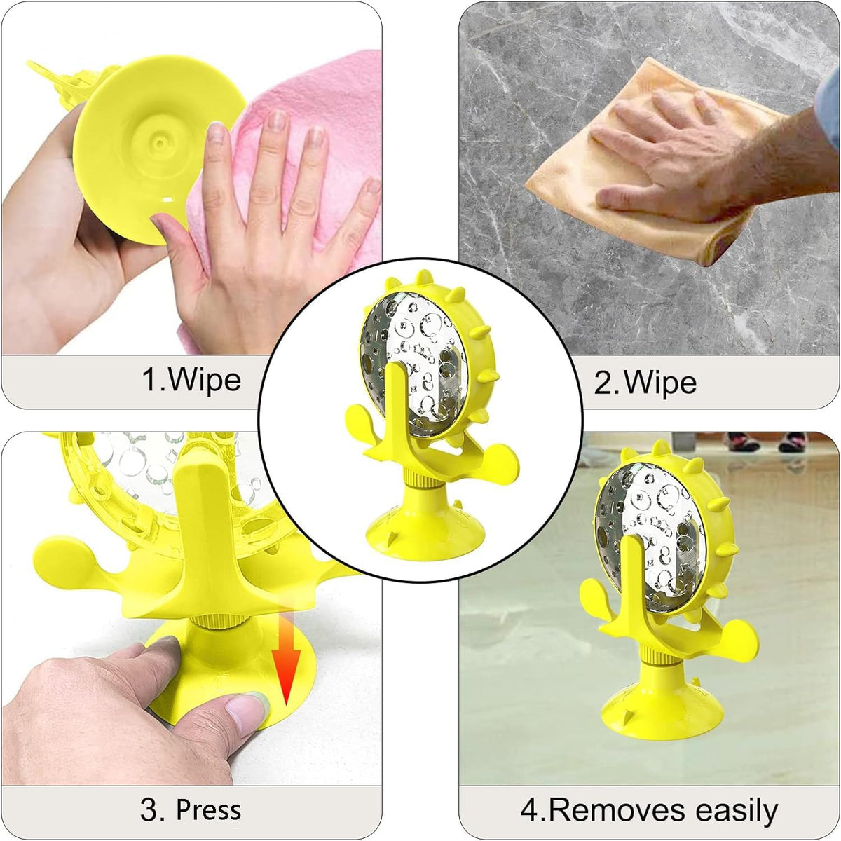 Windmühle Cat Toy, Leak Toy, Interactive Cat Toy, Ferris Wheel Food Output, 360° Rotatable, Vertical Cat Toy, Strong Suction Cup - QUORE