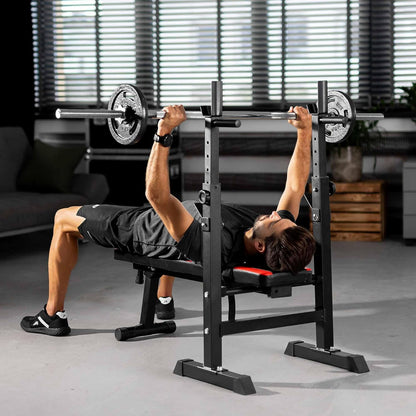 Hop-Sport 1080 Adjustable Fitness Bench, Strength Station with Long Dumbbell Set, Bar, Weights 39/69/99 kg Available - QUORE