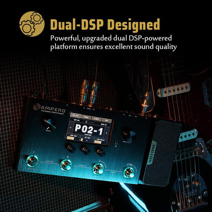 Multi-effectpedaal voor Gitaar, Bas en Akoestisch – Gitaar Effectpedaal – Bas Effectpedaal – Effectprocessor – Amp Modeler – 242 Effecten, 64 Amp-Modellen – 4-Inch Touchscreen, USB Audio Interface