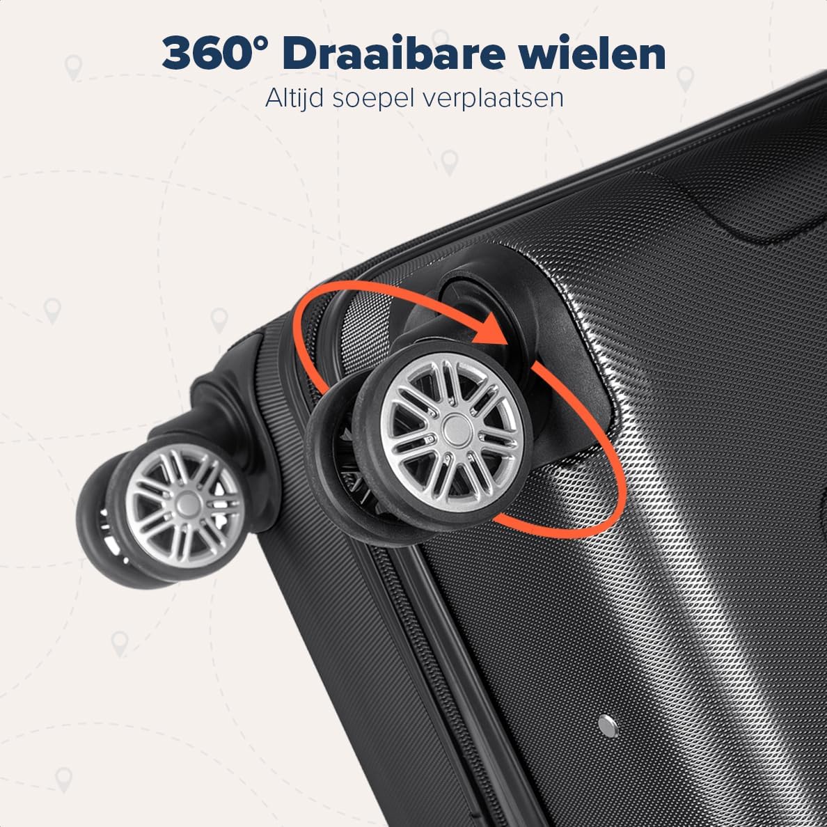 TRVLMORE Kofferset - 3 Delig - 38L Handbagage + 110L Ruimbagage - Lichtgewicht - Trolley - Reiskoffer Set - Zwart