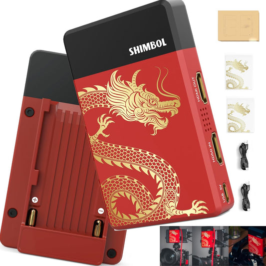 Shimbol TP Mini draadloos video-overdrachtssysteem, bereik 600 m, HDMI-ingang/uitgang, 1080p60, latentie 0,07s, meerdere voedingsmodi, zender en ontvanger voor live streaming.