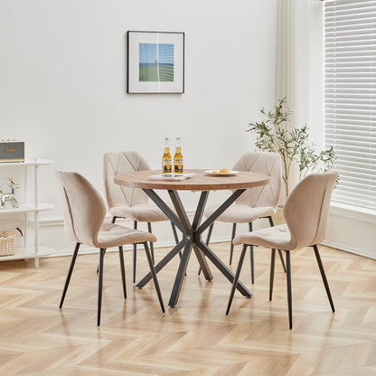 Eetkamerstoelset van 4 - Stoelen - Keukenstoel - Scandinavisch minimalistisch - Beige