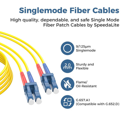 LC/UPC naar LC/UPC Fiber optische internetkabel, single mode patchkabel, glasvezel optische jumper, optische patchkabel, Simplex - 9/125um - OS1/OS2 compatibel, LSZH geel