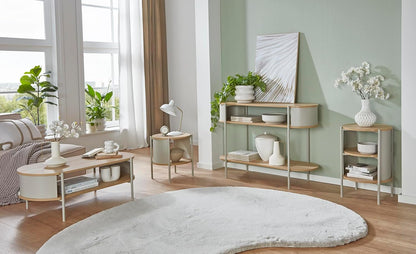 HAKU Consoletafel, eiken, grijs, metaal, spaanplaat, afmetingen: B 110 x H 76 x D 39 cm, stijl: modern
