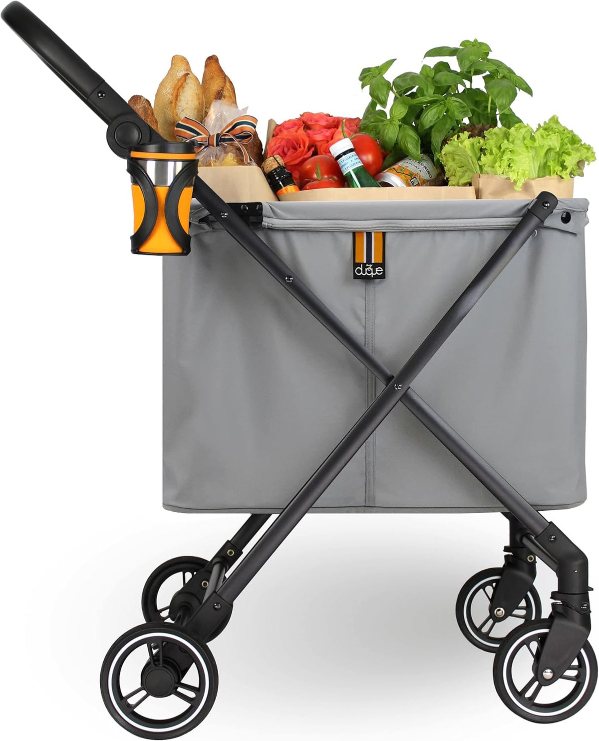 Boodschappentrolley Grijs – Winkelwagen – Winkelwagentje – Boodschappenwagen – Boodschappenkar – Tot 25 Kg Draagvermogen – 4 Draaibare Wielen