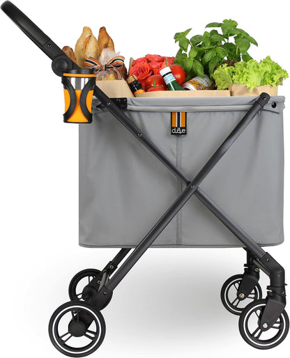Boodschappentrolley Grijs – Winkelwagen – Winkelwagentje – Boodschappenwagen – Boodschappenkar – Tot 25 Kg Draagvermogen – 4 Draaibare Wielen