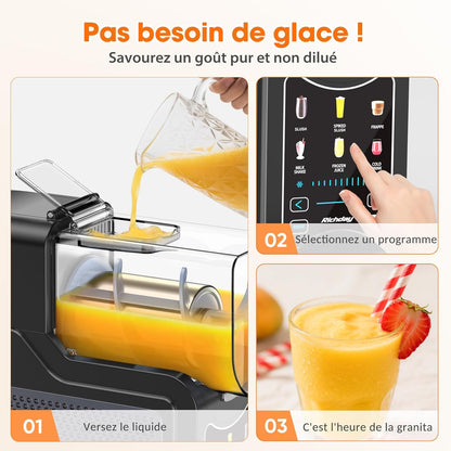 Richday Slushie-machine, diepvriesdrankmaker met 6 programma's, 1,9 l capaciteit, zelfreiniging, voor slushies, milkshakes, frappés, margarita's en koude dranken