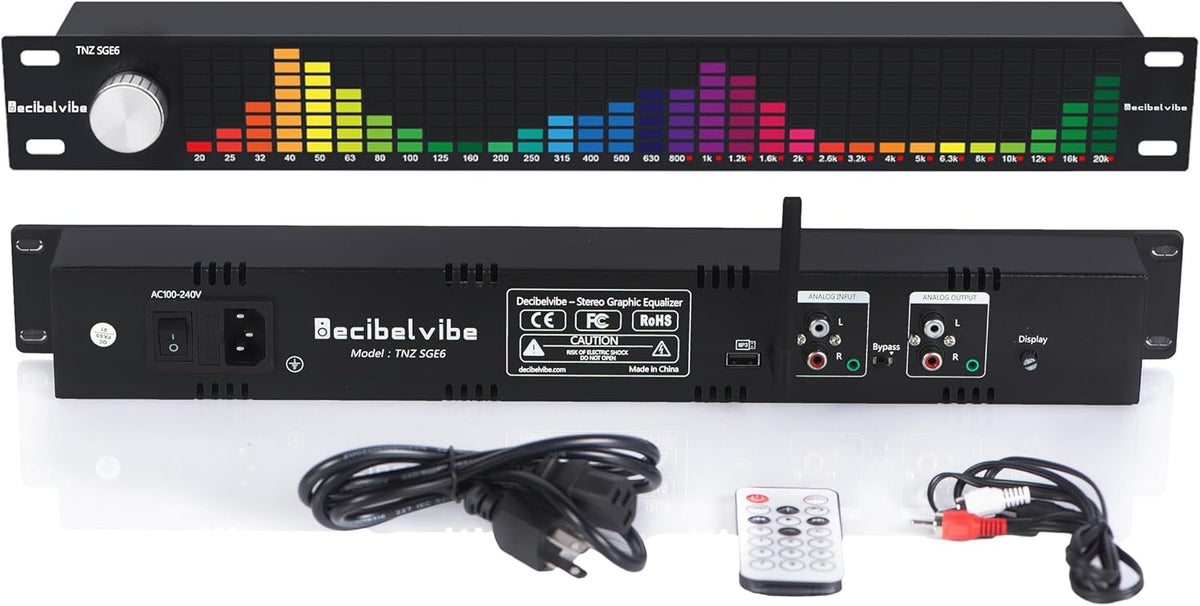 Stereo Equalizer – Grafische Equalizer – Audio Equalizer – Voorversterker – DSP Equalizer – 31-Bands – RCA/3,5 mm, Bluetooth 5.0 & USB