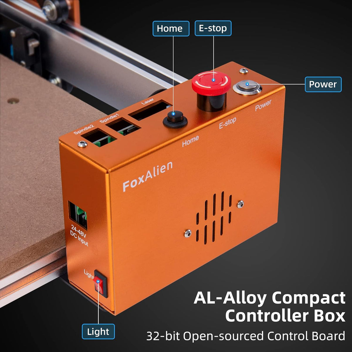 FoxAlien Masuter Pro 4040 CNC freesmachine, 400x400x60mm volledig aluminium graveermachine, 3-assig hout graveren, acryl graveren, aluminium, MDF graveren graveermachine Grbl besturing