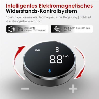 Rameur Wenoker for Maison, 32 Resistance Levels, LED Compatible, Bluetooth, Silencieux, Compatible with Links, Support for Tablet - QUORE