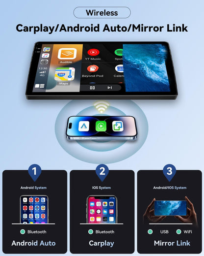 SIXWIN 4+64G Android 15 autoradio met voor Nissan Micra 2010-2017 CarPlay/Android Auto/Mirror Link, 9 inch HD touchscreen-scherm met wifi, GPS, Bluetooth, FM/RDS-radio, EQ + achteruitrijcamera