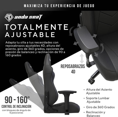 Anda Seat Dark Demon Dragon Gamingstoel voor volwassenen, ergonomische videogamestoelen, liggende bureaustoel, nek- en lendenrugsteun - grote zwarte premium PVC-lederen bureaustoel