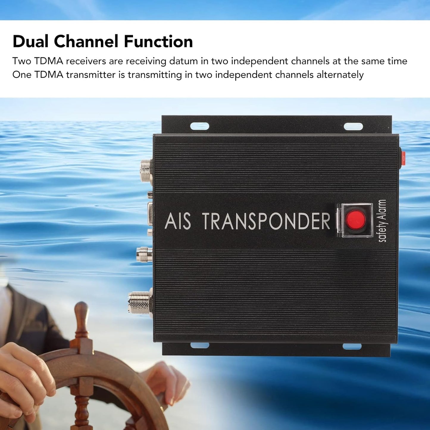 AIS Transceiver, 156.025 Tot 162.025MHz DSC Ontvangst Marine Dual Channel AIS Ontvanger Transponder met GPS Ontvanger, 3 Mode, Uitgerust met SOS Veiligheidsknop