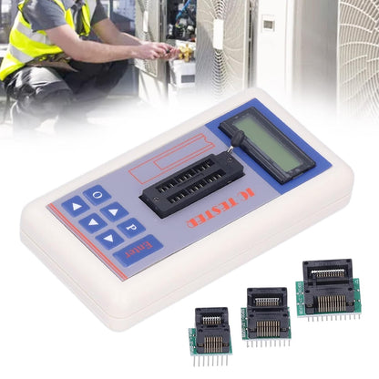 TSH‑06F Geïntegreerde Circuittester, IC-transistormeter Met 5V 3,3V AUTO-modi Gebruiksvriendelijke Transistormeter Voor Micro-elektronica-ingenieurs(Met klemmen)